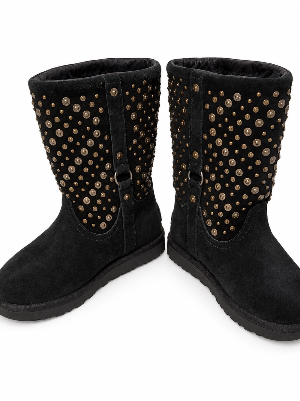 UGG Elliott Studded Short Boots Black Suede Women’s Size 9 Never Worn Rare